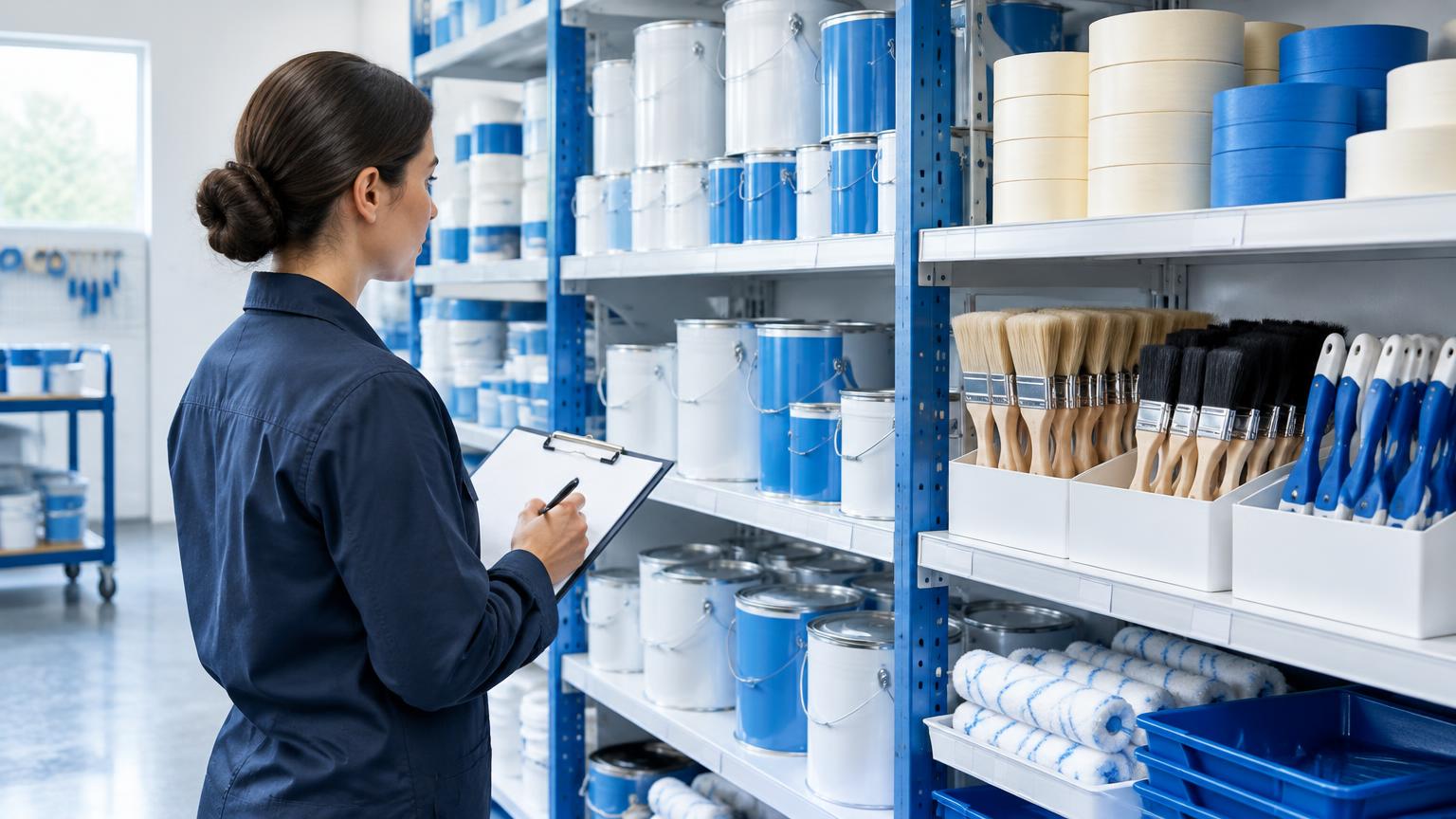 Medewerker controleert voorraad in een magazijn